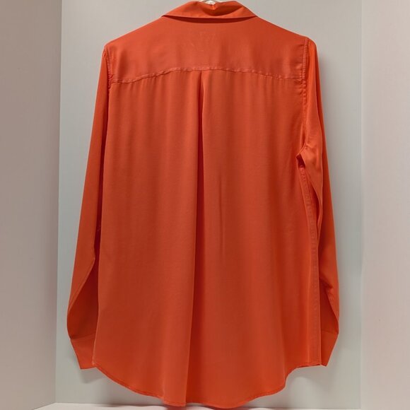 Equipment Femme Essential LS Button Down Shirt in Hot Coral - Picture 3 of 11